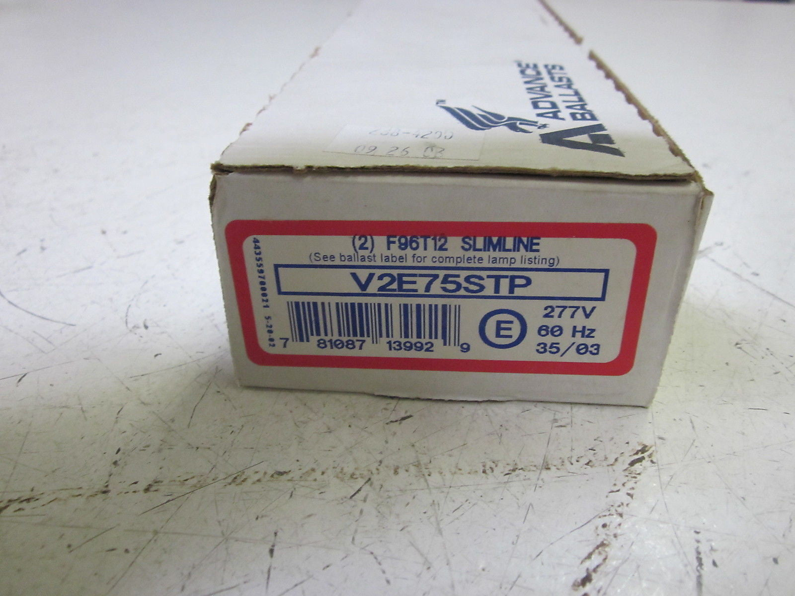 ADVANCE V2E75STP SLIMLINE BALLAST 277V*NEW IN BOX*