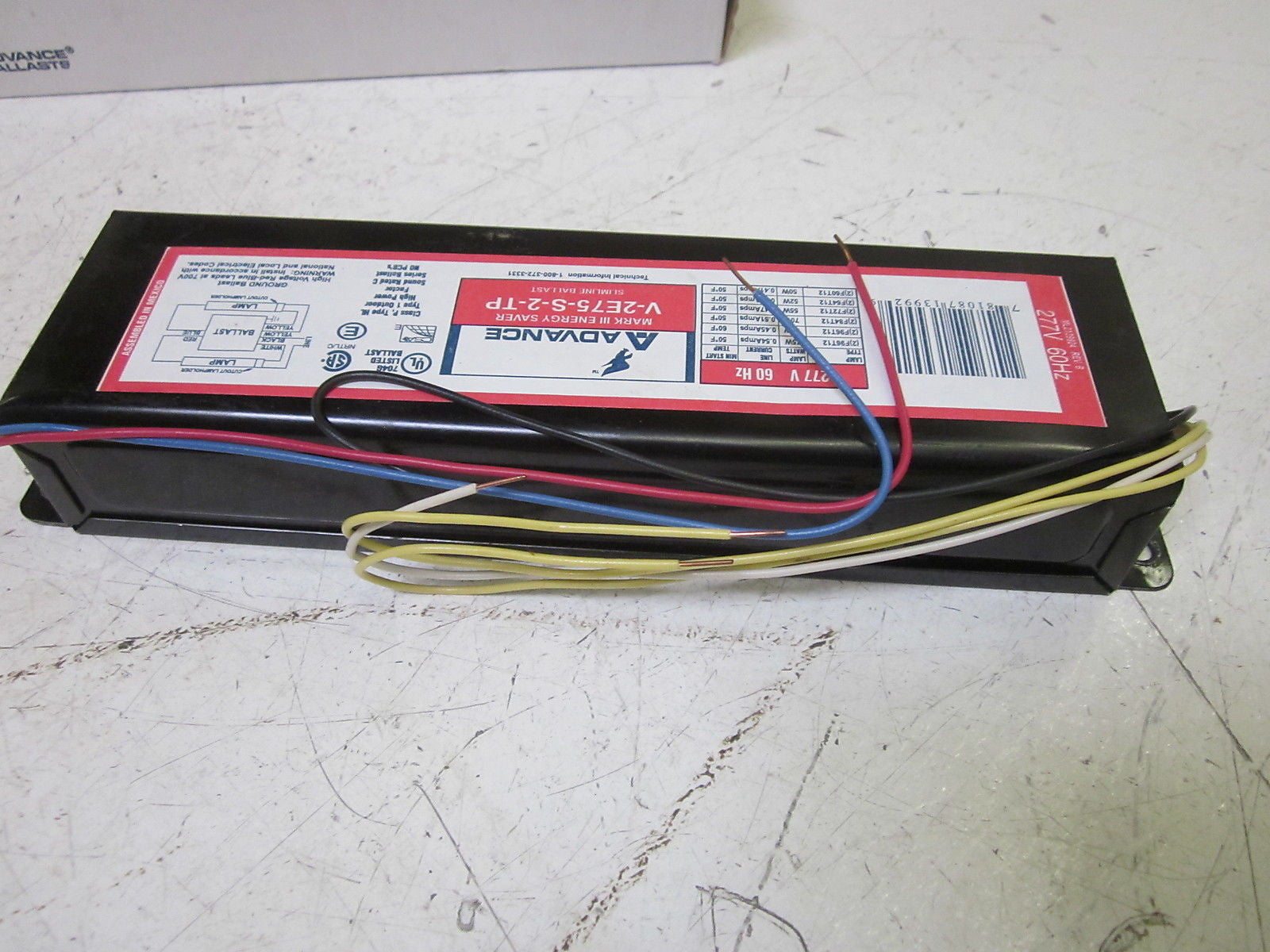 ADVANCE V2E75STP SLIMLINE BALLAST 277V*NEW IN BOX*