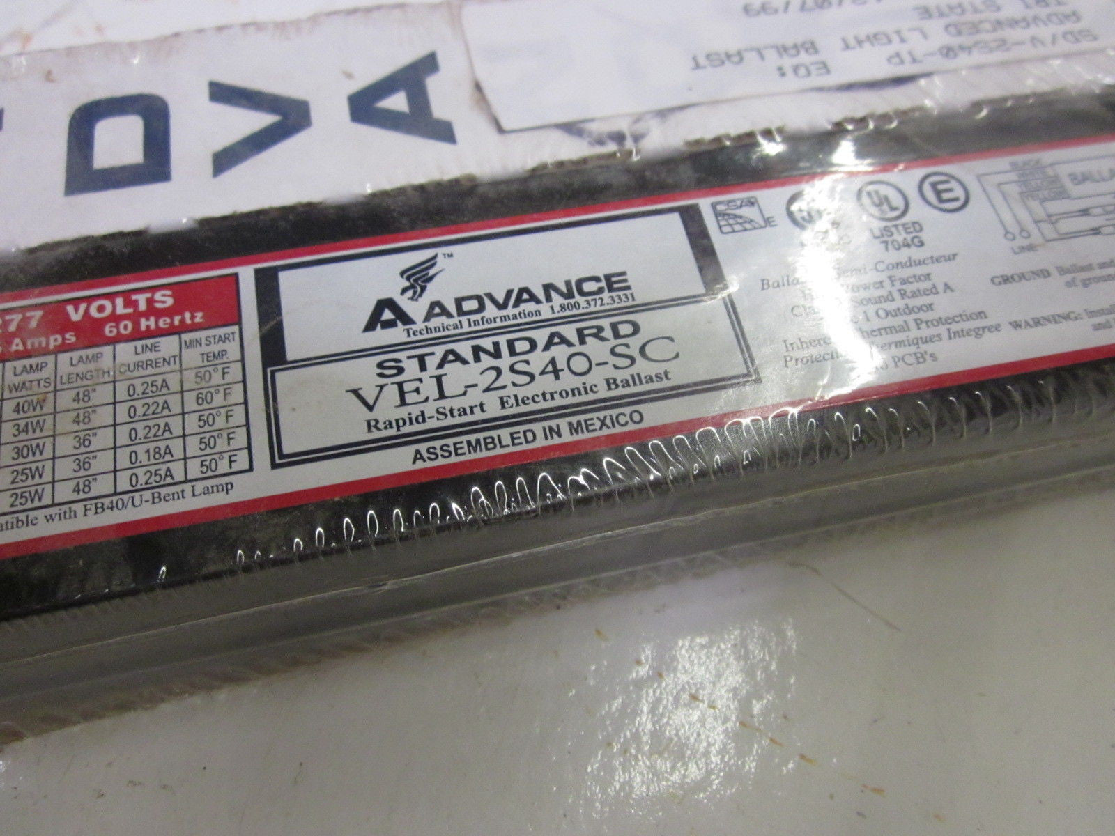ADVANCE VEL2S40SC *NEW IN ORIGINAL PACKAGE*