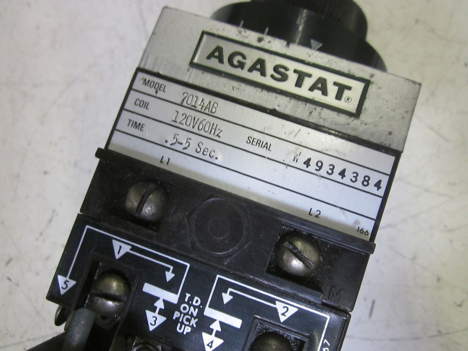 AGASTAT 7014AB TIMING RELAY .5-5 SEC. 120V*USED*