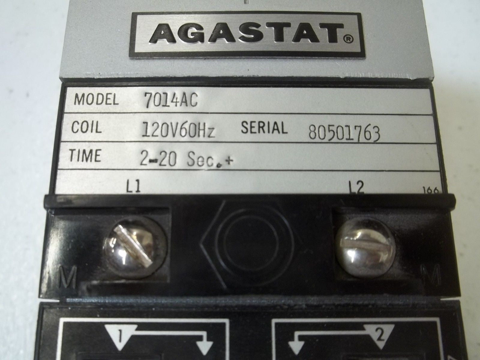 AGASTAT 7014AC TIMING RELAY 2-20 SEC.+ *USED*