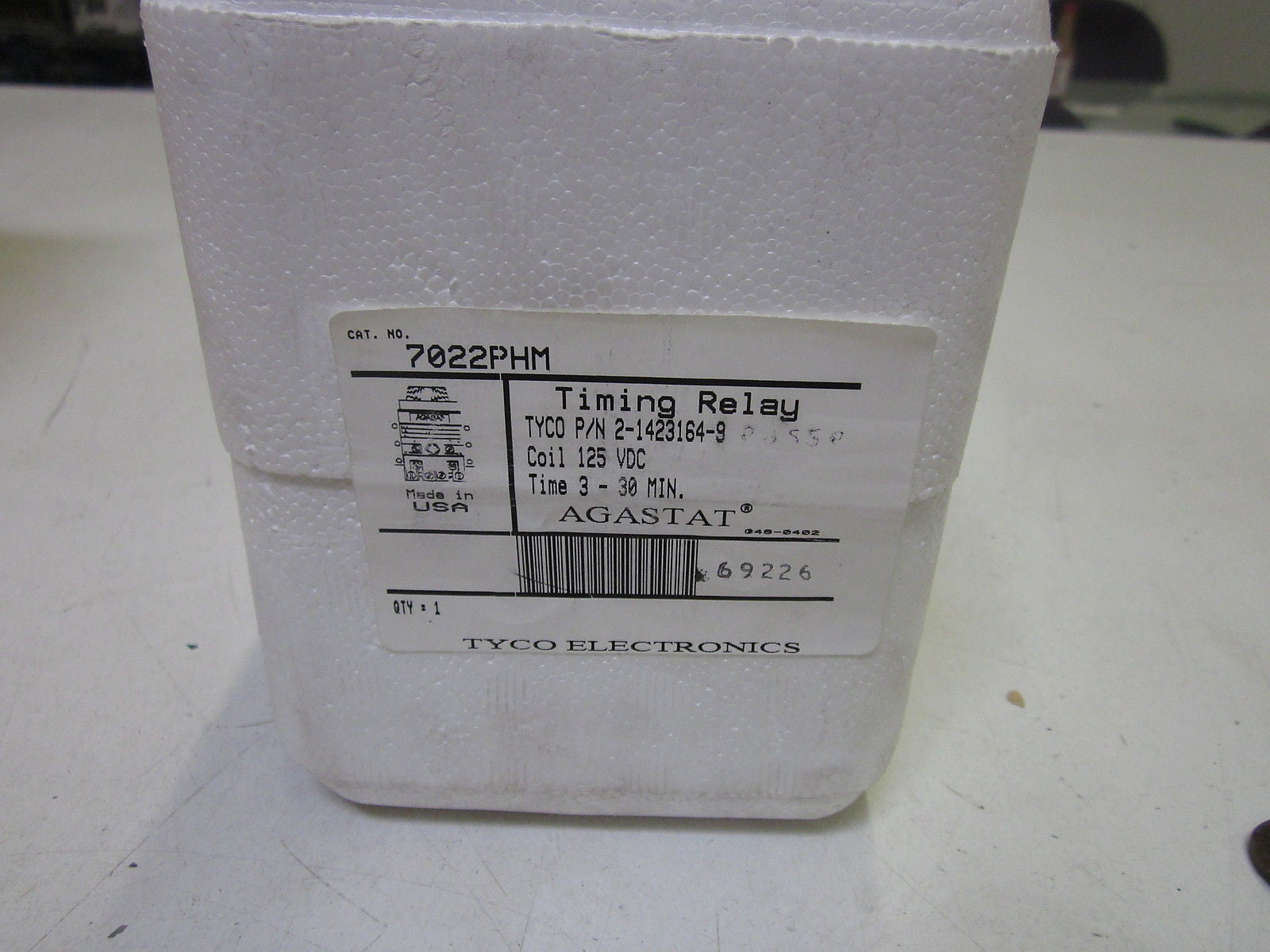 AGASTAT 7022PHM TIME DELAY RELAY 3-30 MIN. *USED*