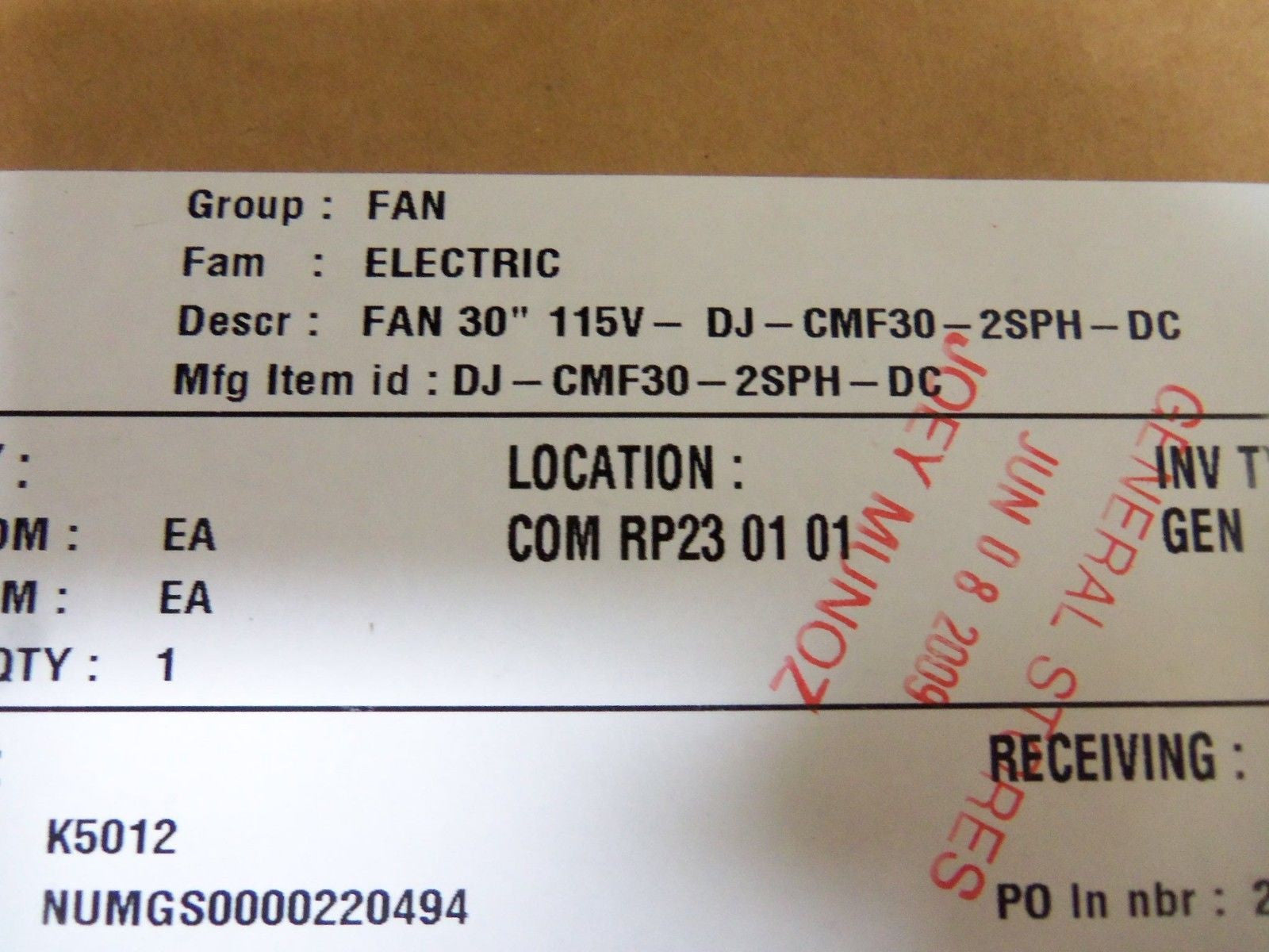 AIRMASTER DJ-CMF30-2SPH-DC FAN *NEW IN BOX*