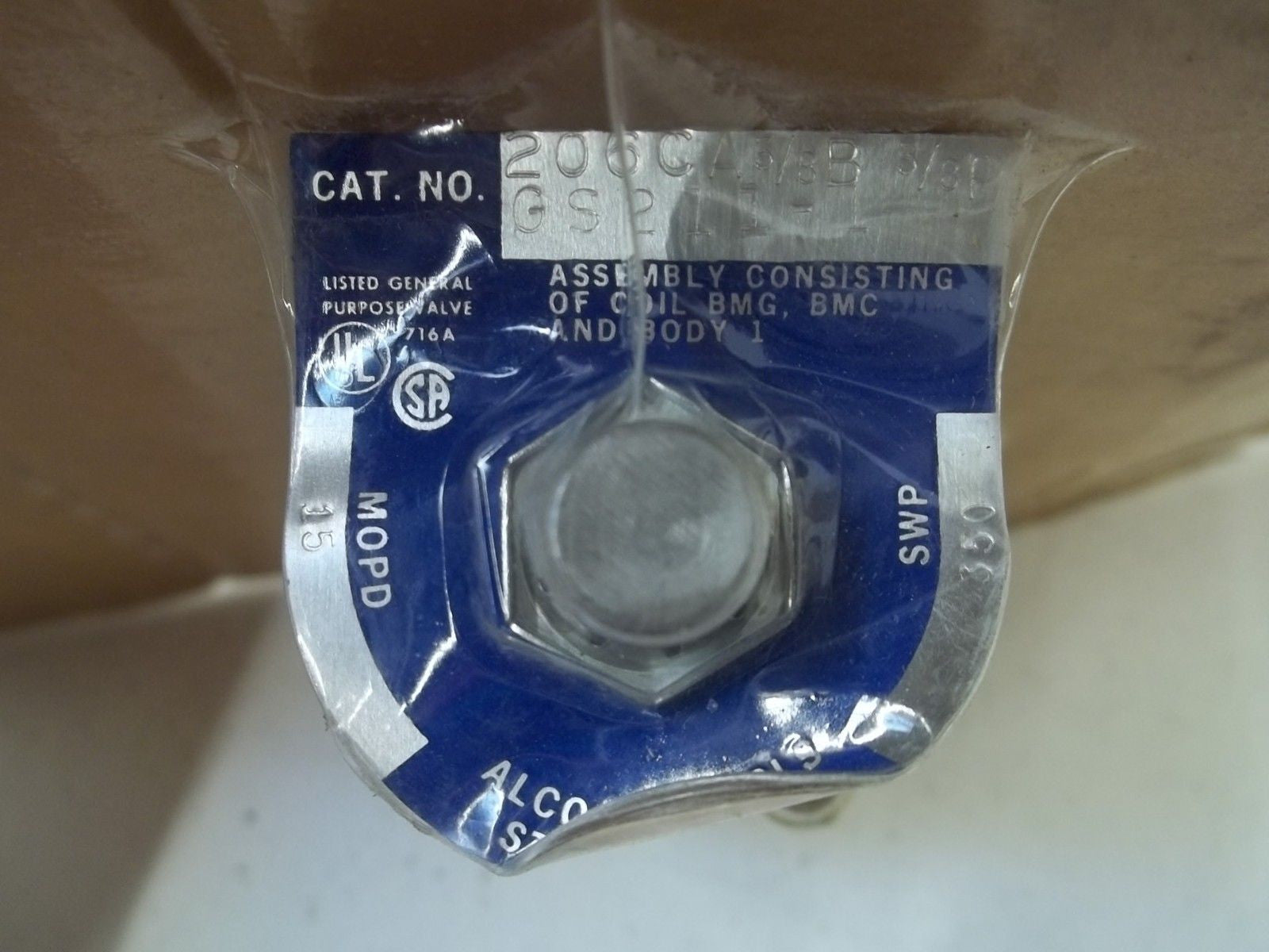 ALCO CONTROLS 206CA 3/8B 3/8P *NEW NO BOX*