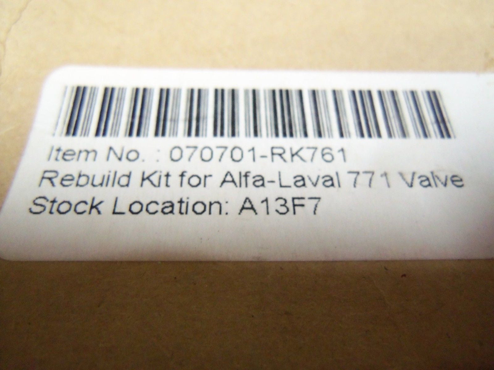 ALFA-LAVAL RK-761 REPLACEMENT REPAIR KIT *NEW IN BOX*