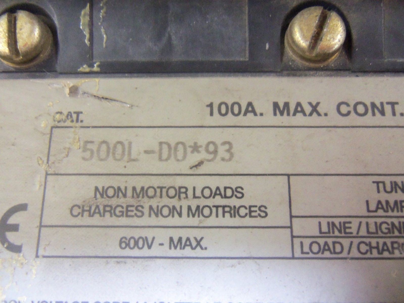 ALLEN BRADLEY 500L-DOD93 SER. A AC CONTACTOR 115-120V *USED*