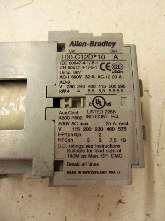 ALLEN BRADLEY 100-C12DJ10 SER. A CONTACTOR 24VDC *NEW NO BOX*