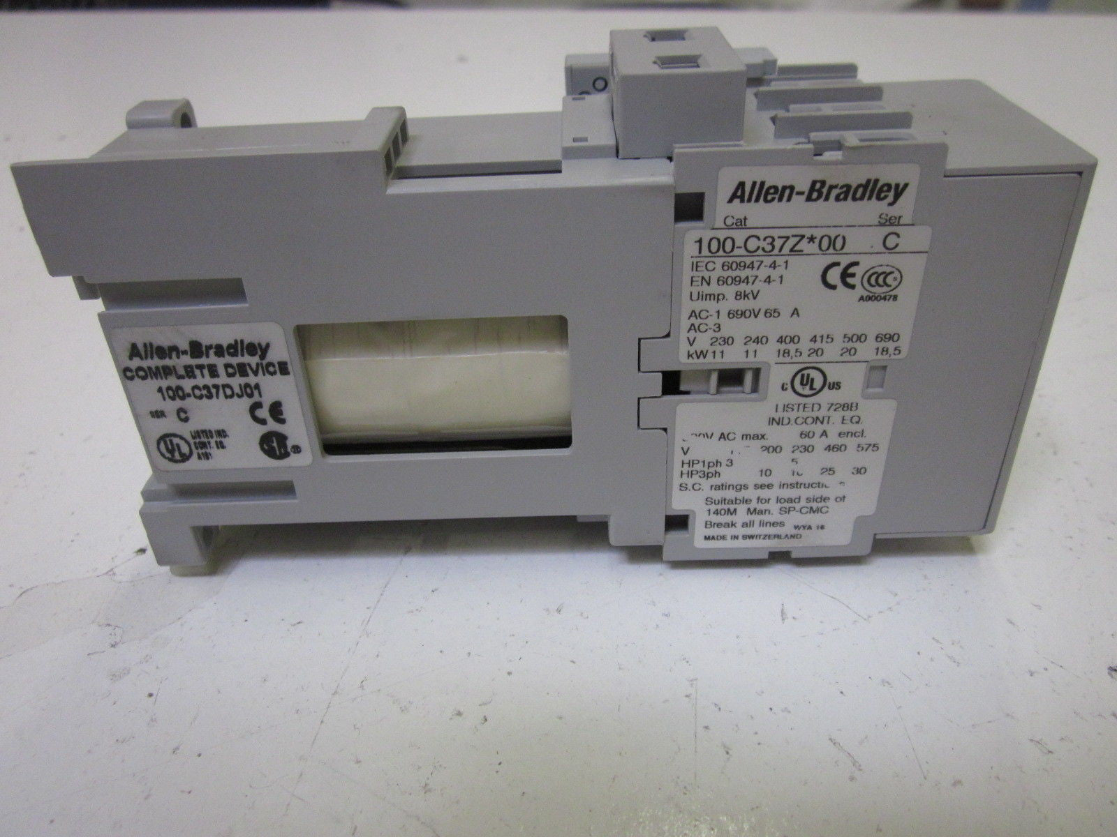 ALLEN BRADLEY 100-C37DJ01 SER. C CONTACTOR 24VDC *NEW NO BOX*