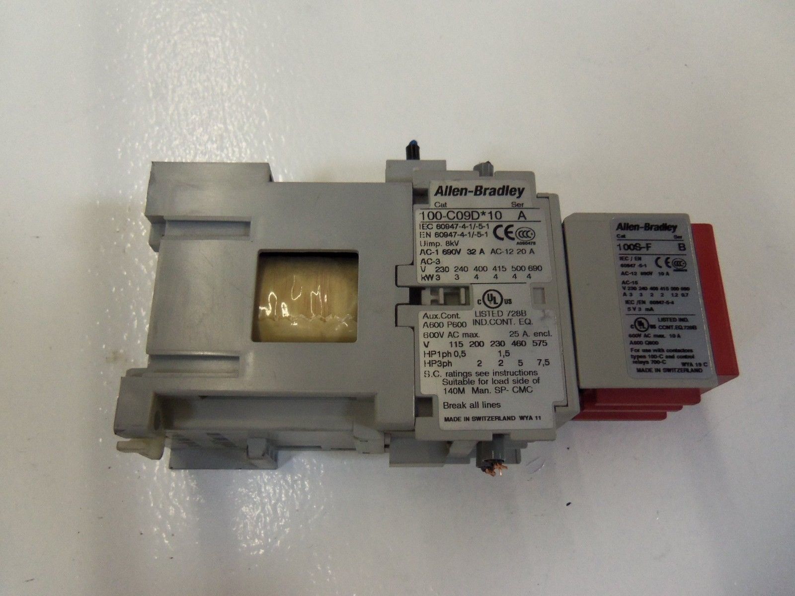 ALLEN BRADLEY 100S-C09DJ14BC SER. A SAFETY CONTACTOR 24VDC *USED*