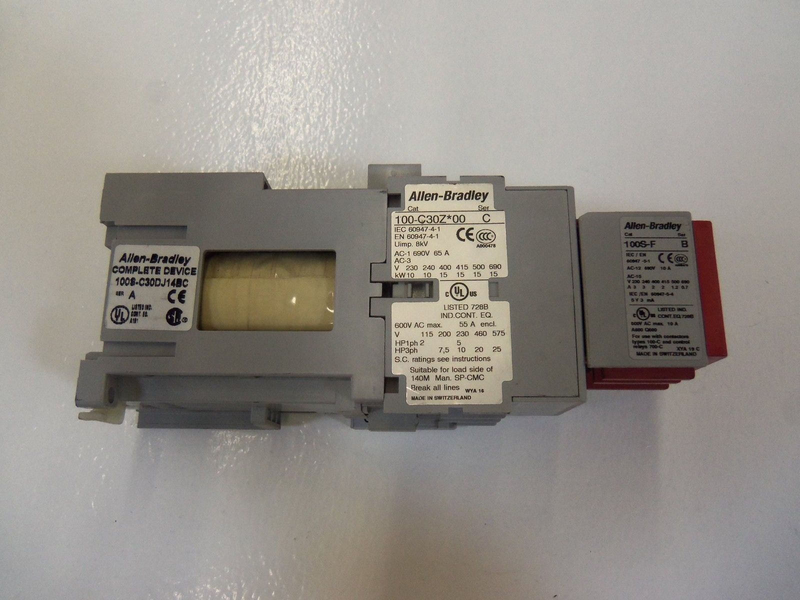 ALLEN BRADLEY 100S-C30DJ14BC SER. A SAFETY CONTACTOR 24VDC *USED*