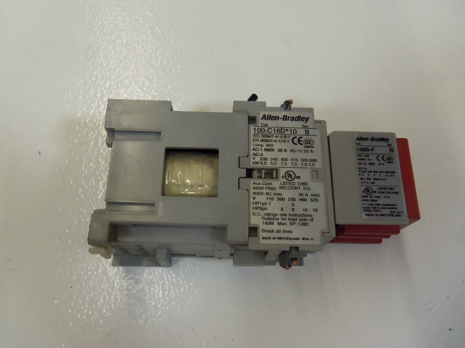 ALLEN BRADLEY 100S-C16DJ14BC SER. B SAFETY CONTACTOR 24VDC *USED*