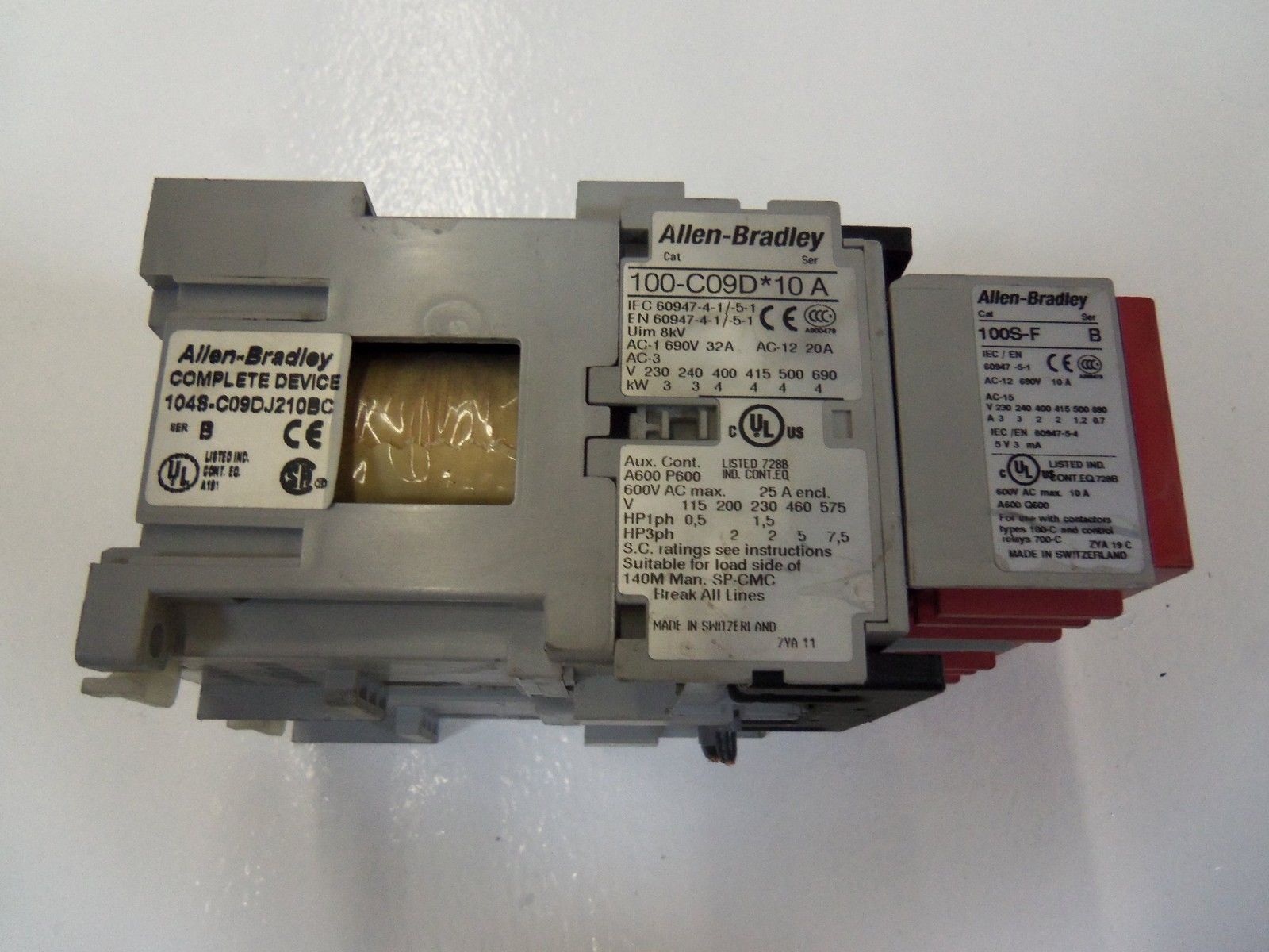 ALLEN BRADLEY 104S-C09DJ210BC SER. B SAFETY CONTACTOR 24VDC *USED*