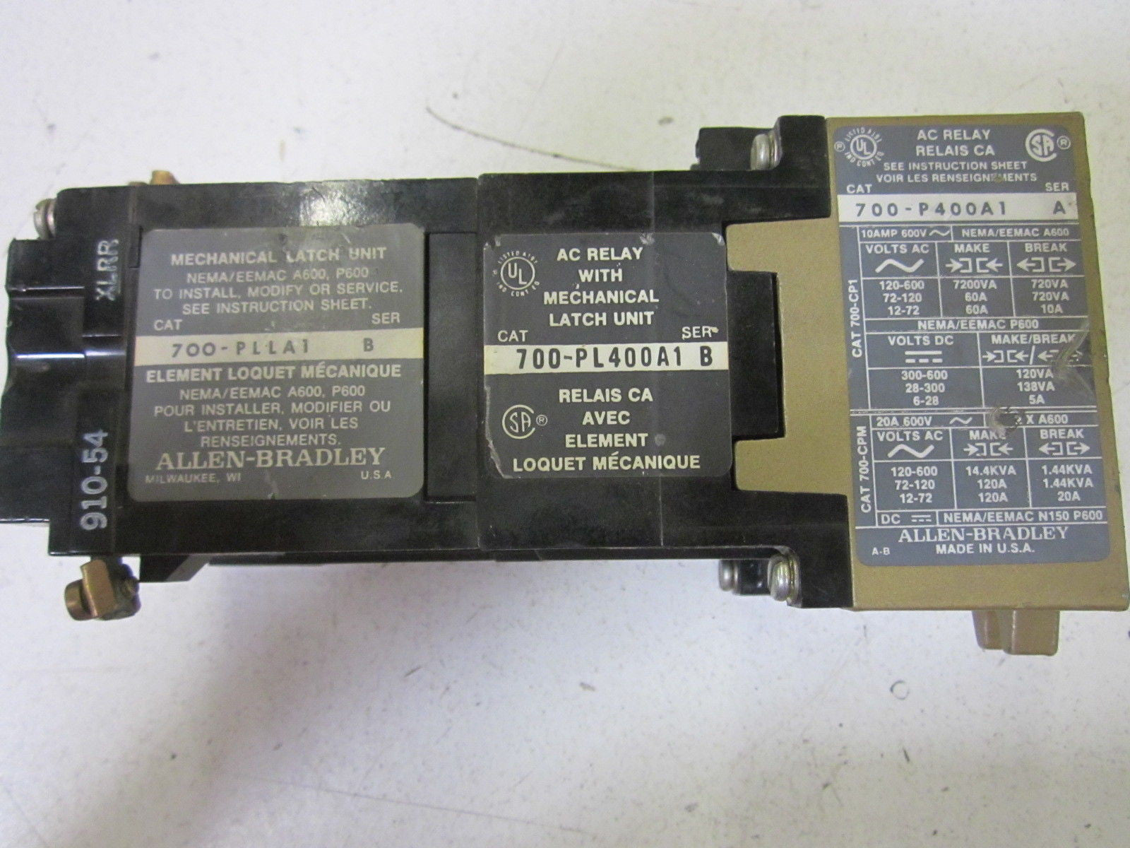 ALLEN BRADLEY 700-PL400A1 SER. B AC RELAY *USED*