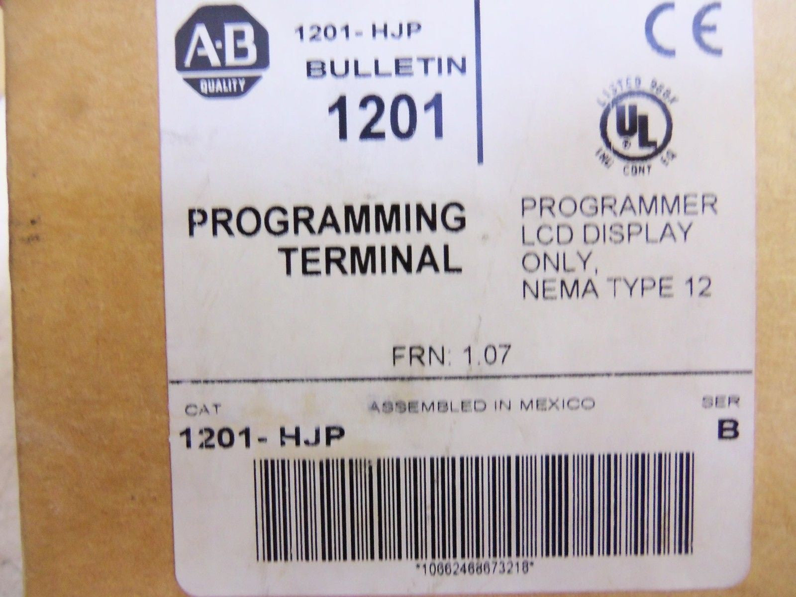 ALLEN BRADLEY 1201-HJP SER. B F/W 1.07 PROGRAMMING TERMINAL *NEW IN BOX*