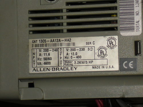 ALLEN BRADLEY 1305-AA12A-HA2 SER. C DRIVE (AS PICTURED) *USED*
