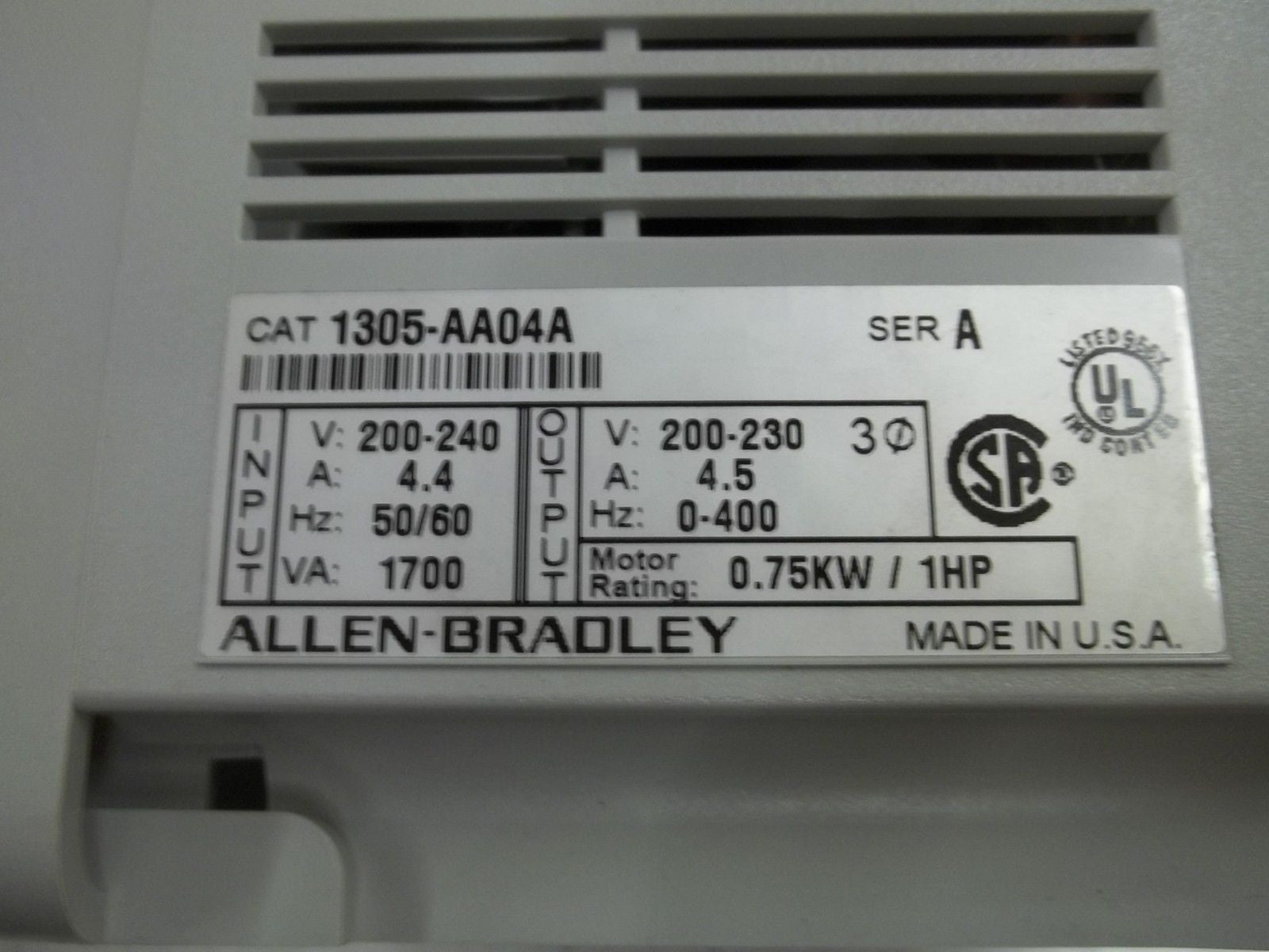 ALLEN BRADLEY 1305-AA04A SER. A AC ADJUSTABLE FREQUENCY DRIVE *NEW IN BOX*