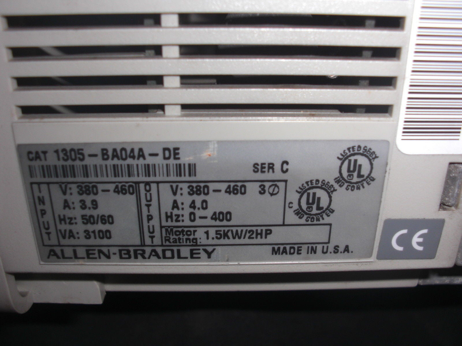 ALLEN BRADLEY 1305-BA04A-DE SER. C AC DRIVE *USED*
