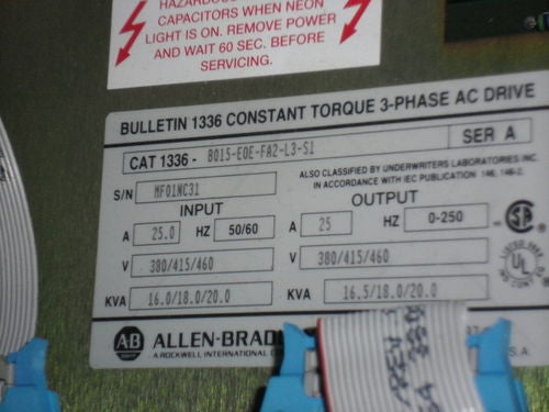 ALLEN BRADLEY 1336-B015-EOE-FA2-L3-S1 SER. A AC DRIVE *NEW NO BOX*