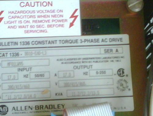 ALLEN BRADLEY 1336-B010-EAD-L3 SER. A AC DRIVE *USED*