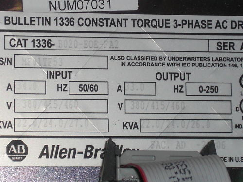 ALLEN BRADLEY 1336-B020-EOE-FA2 SER. A AC DRIVE *NEW IN BOX*