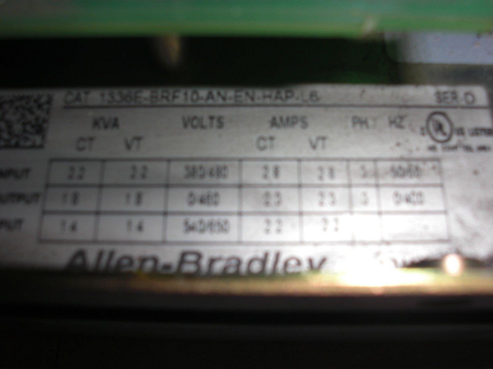 ALLEN BRADLEY 1336E-BRF10-AN-EN-HAP-L6 SER. D AC DRIVE *USED*