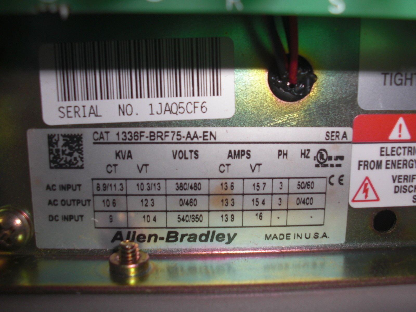 ALLEN BRADLEY 1336F-BRF75-AAEN SER. A AC DRIVE *NEW NO BOX*