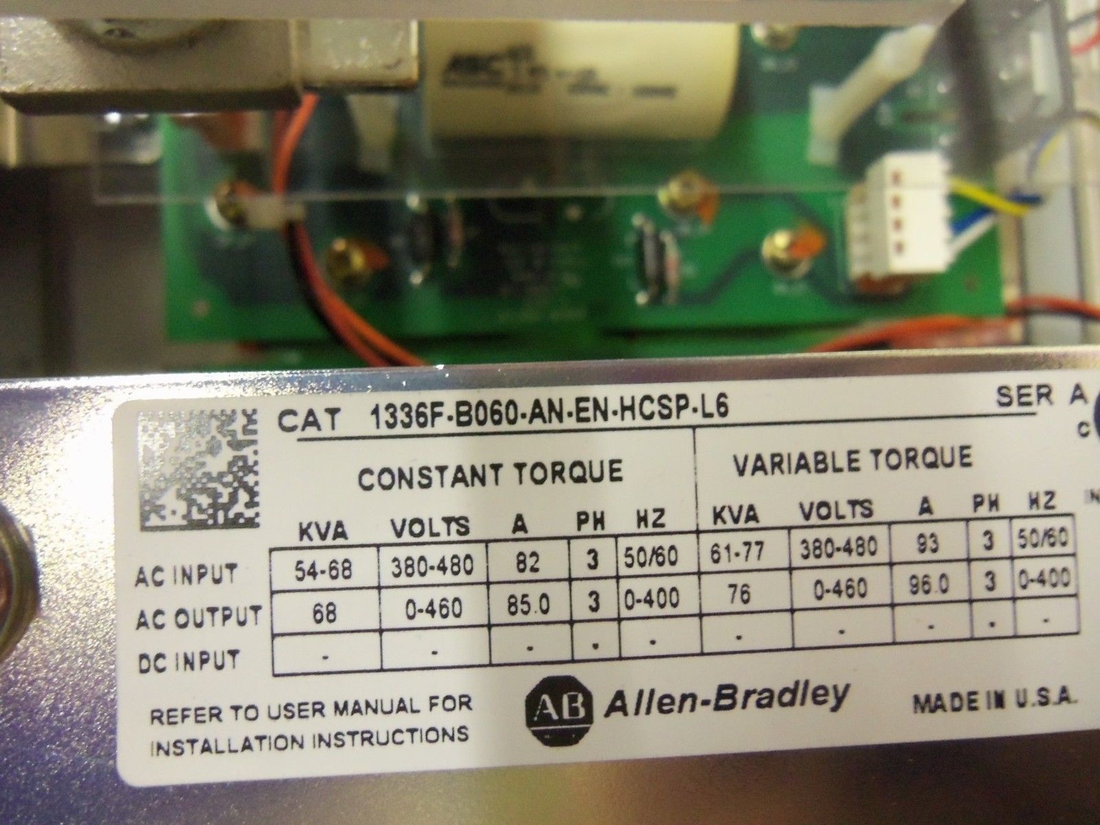 ALLEN BRADLEY 1336F-B060-AN-EN-HCSP-L6 SER. A * NEW *