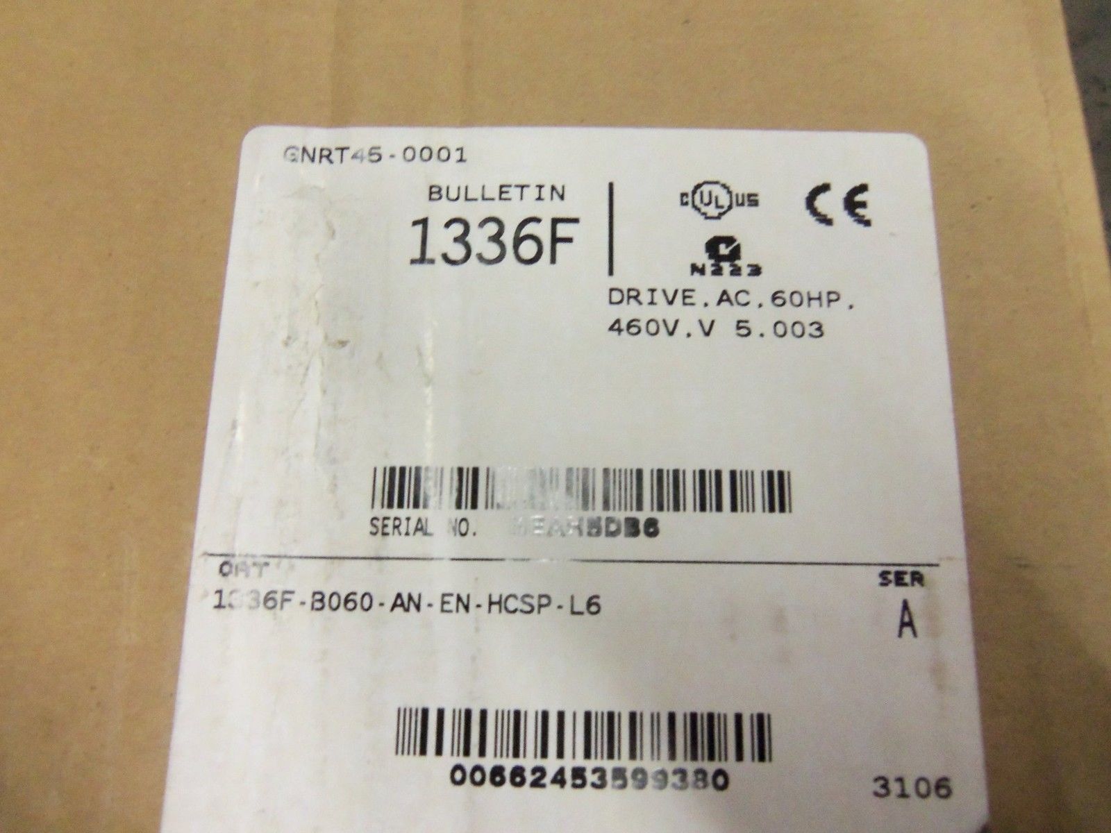 ALLEN BRADLEY 1336F-B060-AN-EN-HCSP-L6 SER. A * NEW *