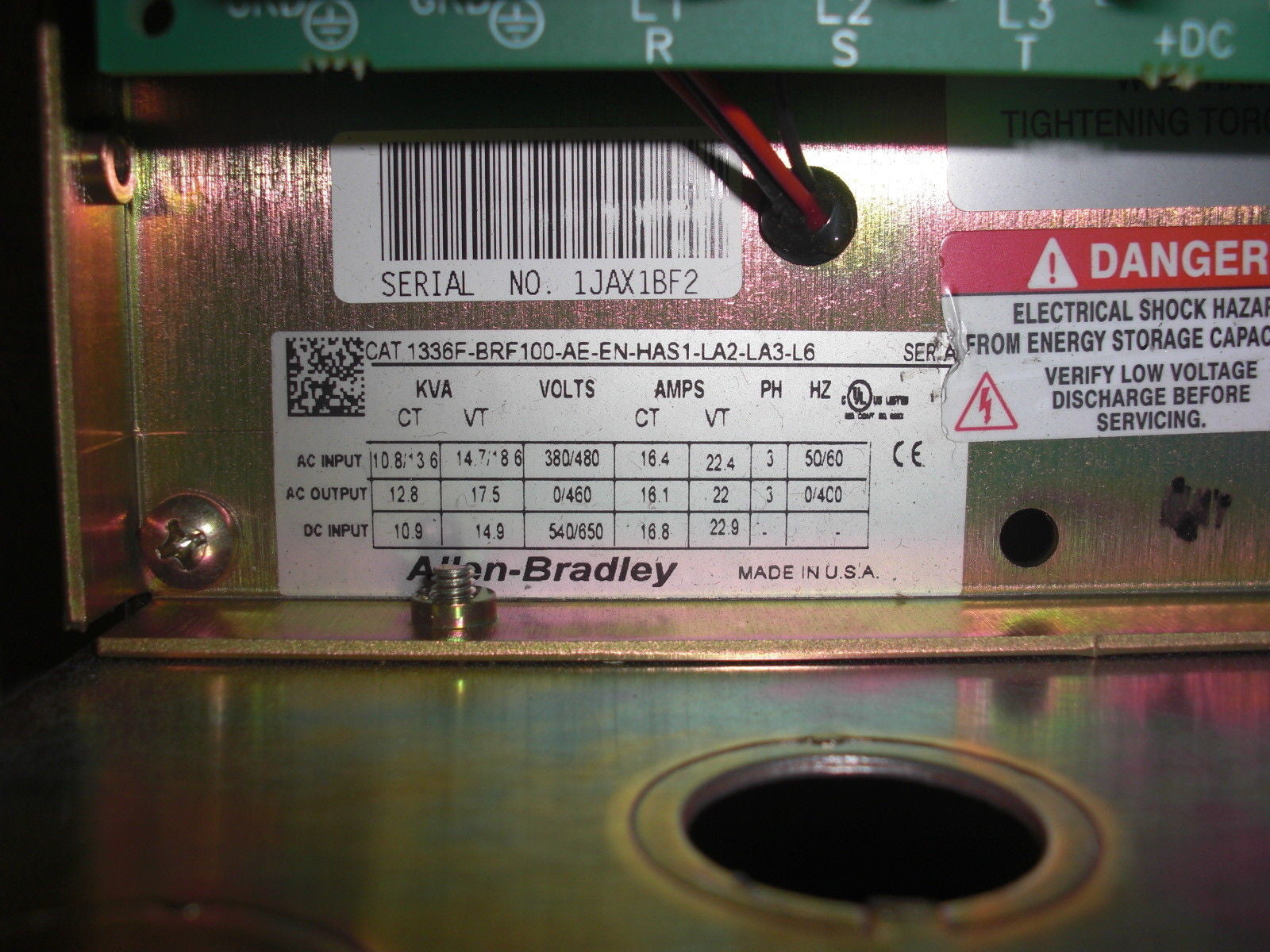 ALLEN BRADLEY 1336F-BRF100-AE-EN-HAS1-LA2-LA3-L6 SER. A AC DRIVE *NEW NO BOX*