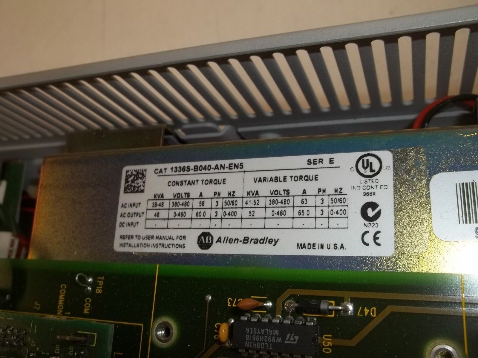 ALLEN BRADLEY 1336S-B040-AN-EN5 SER. E AC DRIVE *USED*