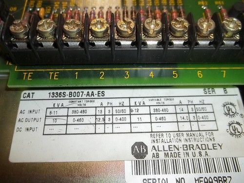 ALLEN BRADLEY 1336S-B007-AA-ES SER. B AC DRIVE *USED*