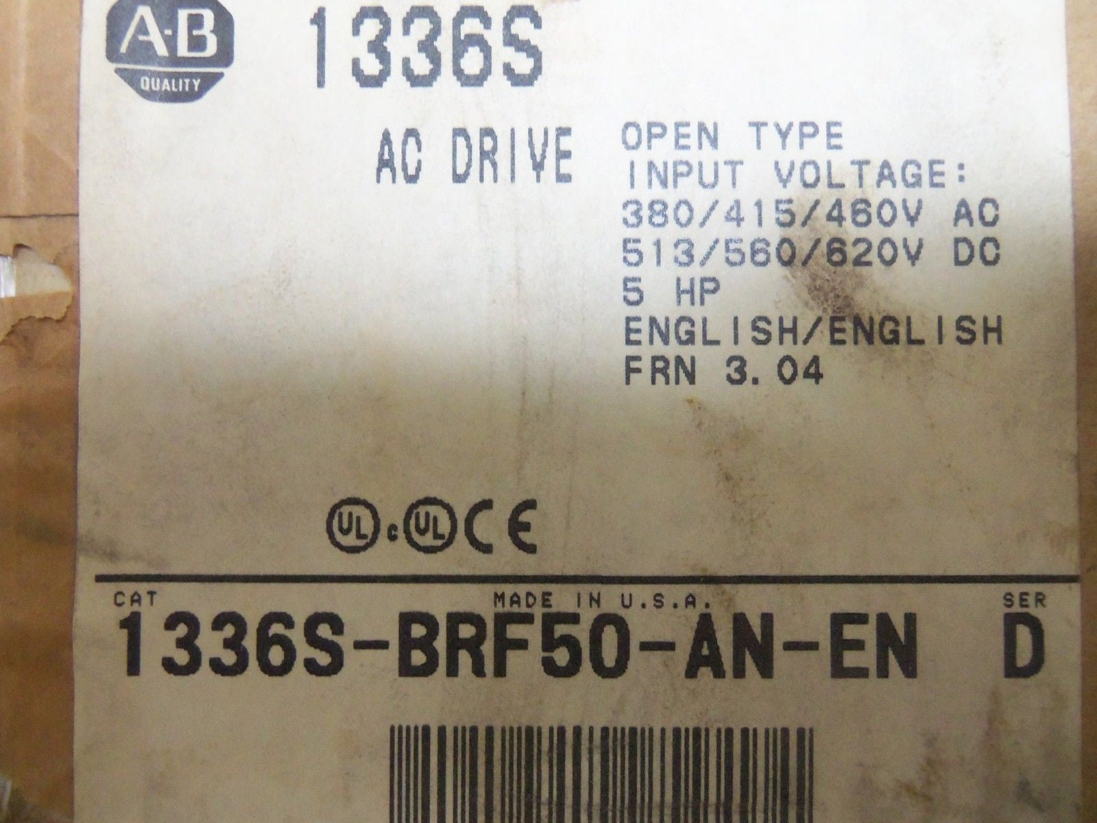 ALLEN BRADLEY 1336S-BRF50-AN-EN SERIES D AC DRIVE *NEW IN BOX*