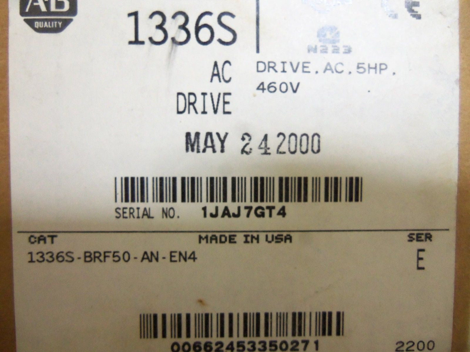 ALLEN BRADLEY 1336S-BRF50-AN-EN4 SERIES E AC DRIVE *NEW IN BOX*