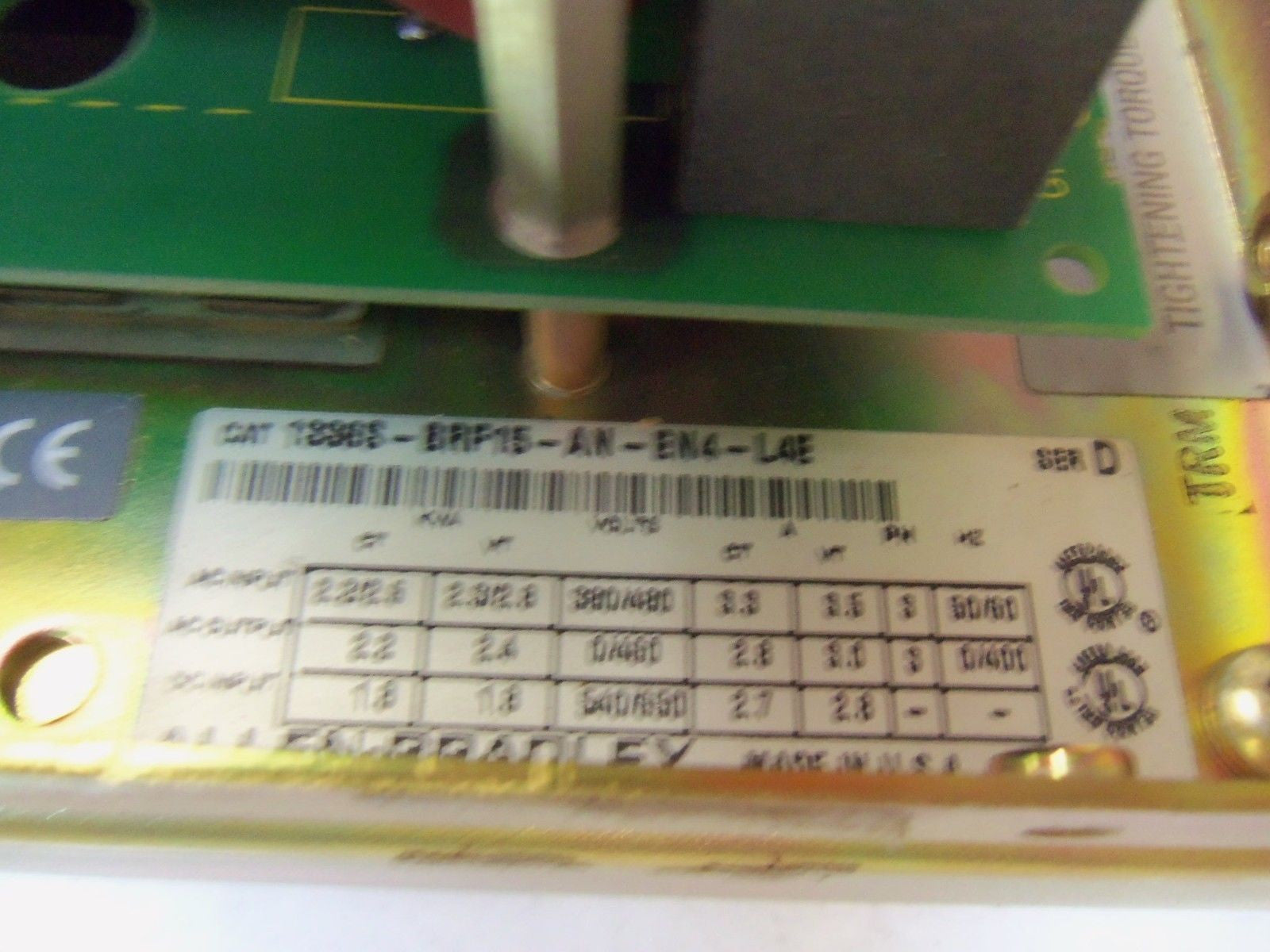 ALLEN BRADLEY 1336S-BRF15-AN-EN4-L4E SER. D AC DRIVE *USED*