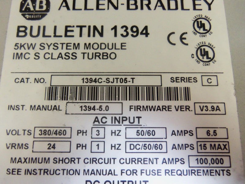 ALLEN BRADLEY 1394C-SJT05-T SER. C *NEW IN BOX*