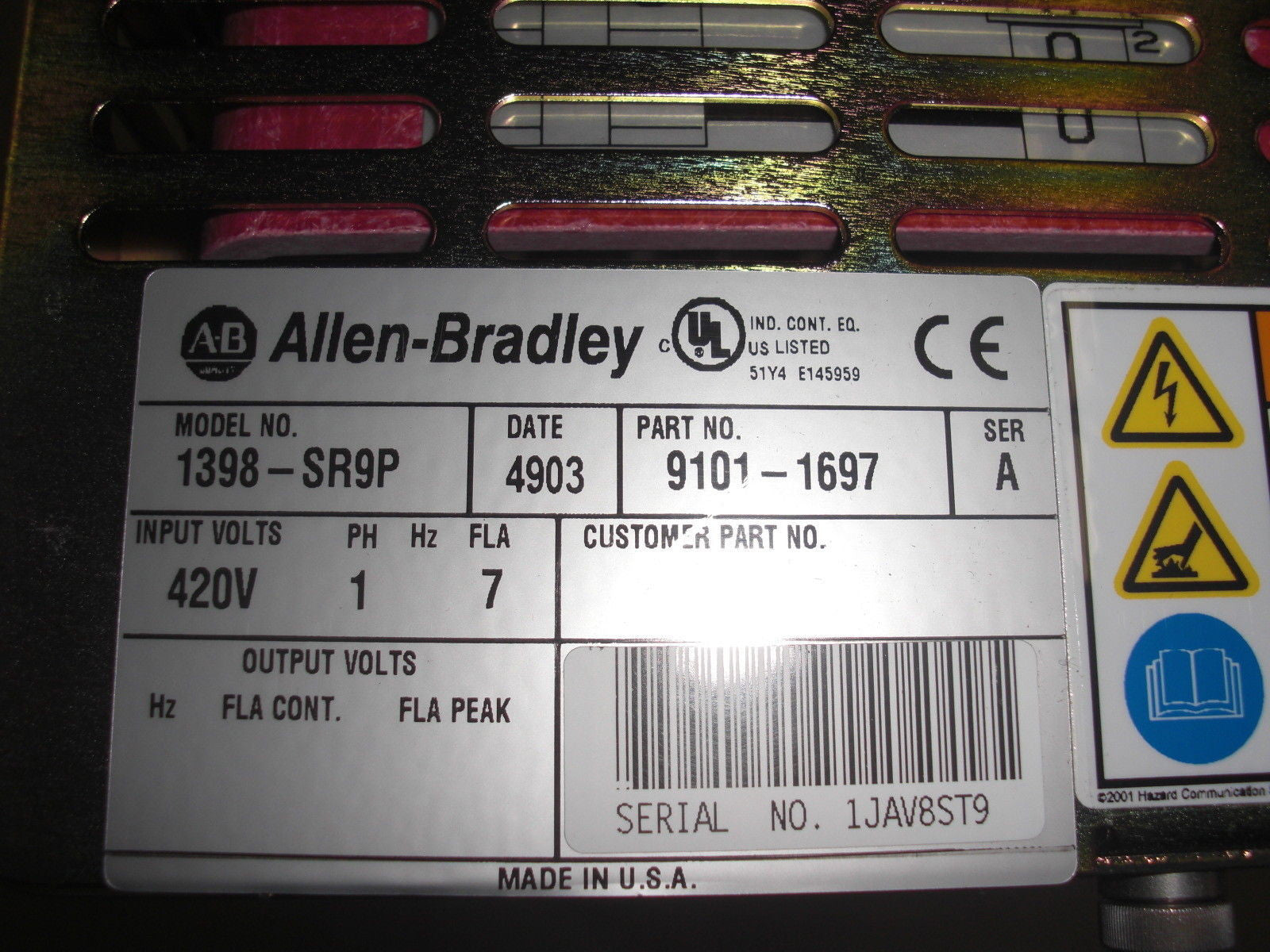 ALLEN BRADLEY 1398-SR9P SERIES A *NEW IN THE BOX*
