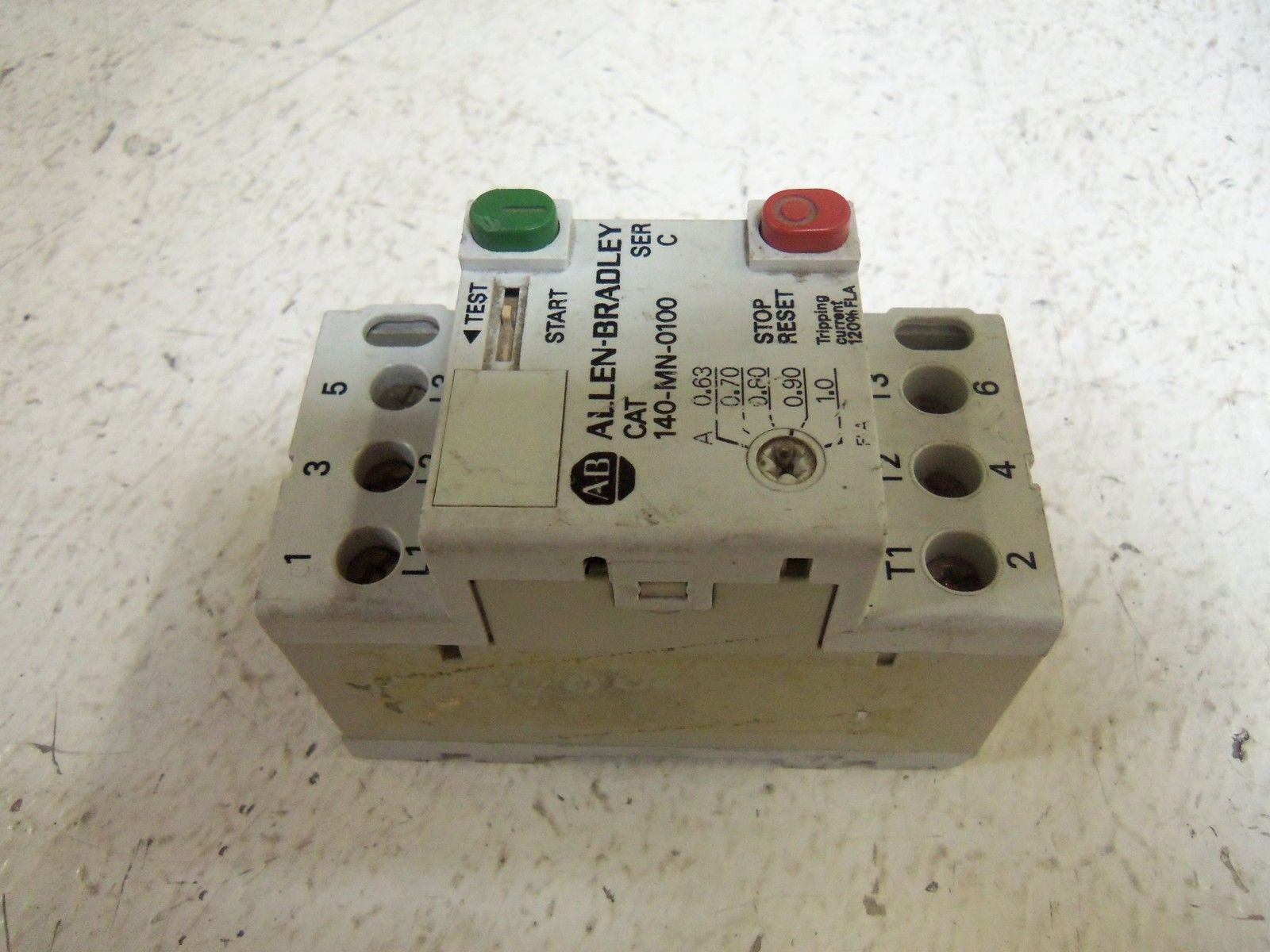 ALLEN BRADLEY 140-MN-0100 SER. C MANUAL MOTOR STARTER 0.63-1.0A *USED*