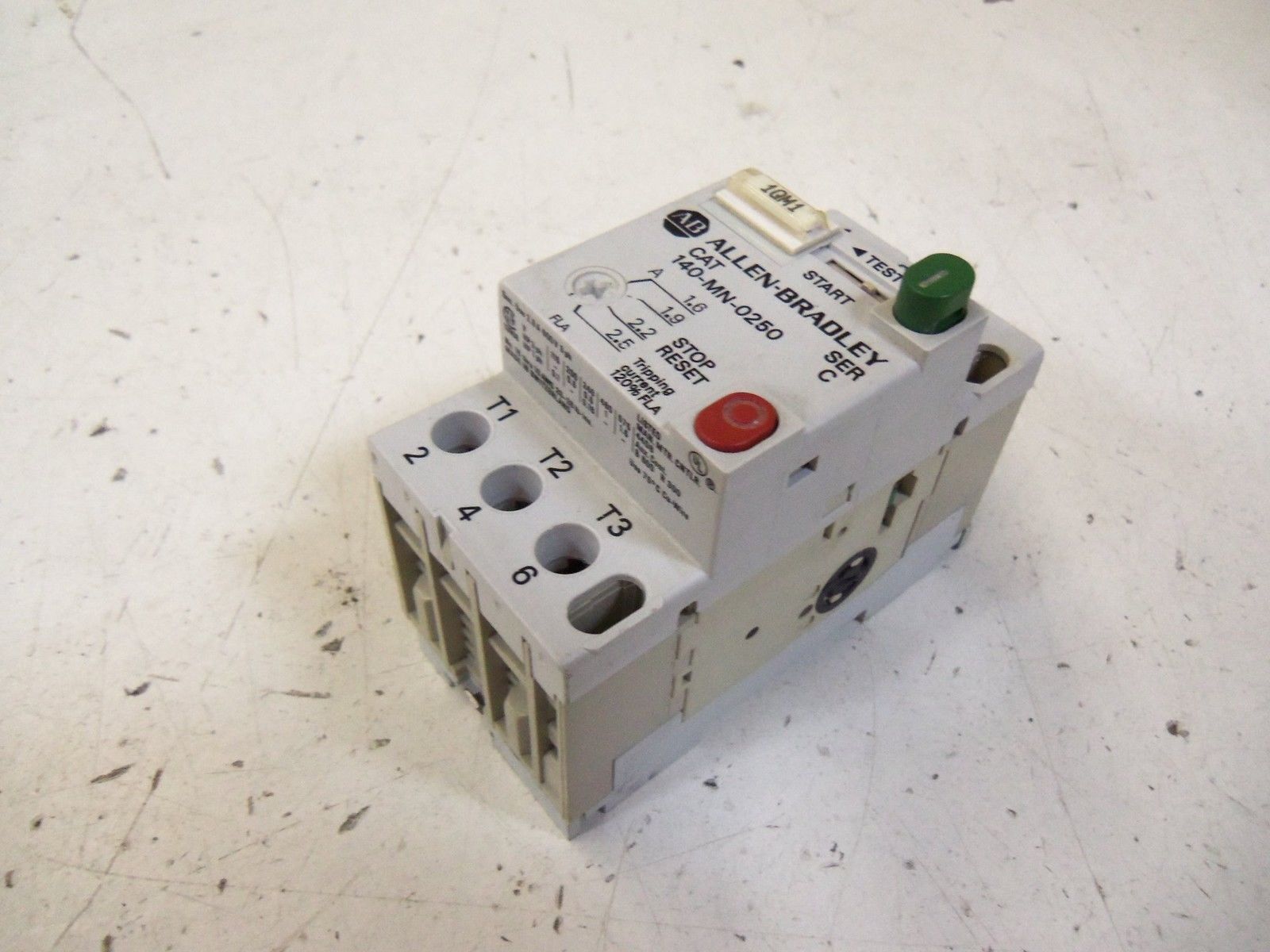 ALLEN BRADLEY 140-MN-0250 SER. C MANUAL MOTOR STARTER 1.6-2.0A *USED*
