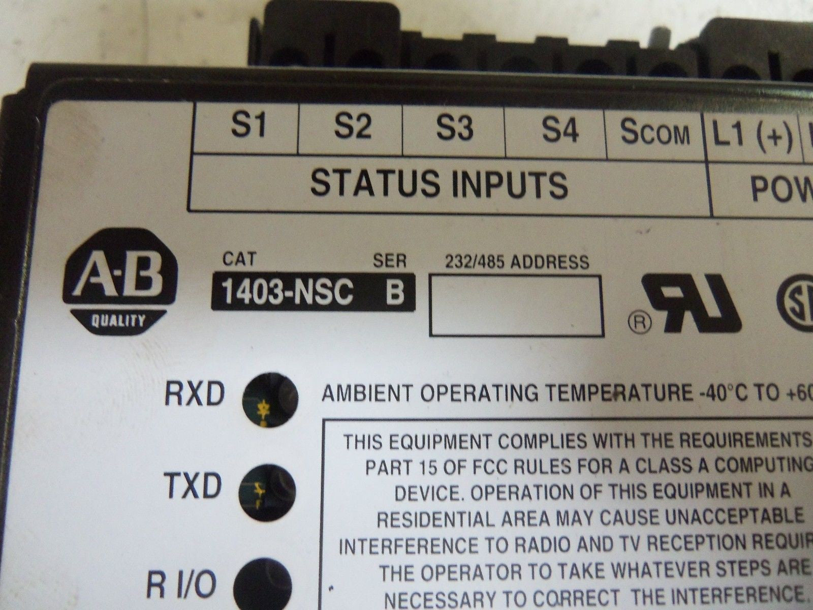 ALLEN BRADLEY 1403-MM05A SERIES B DISPLAY MODULE *USED*