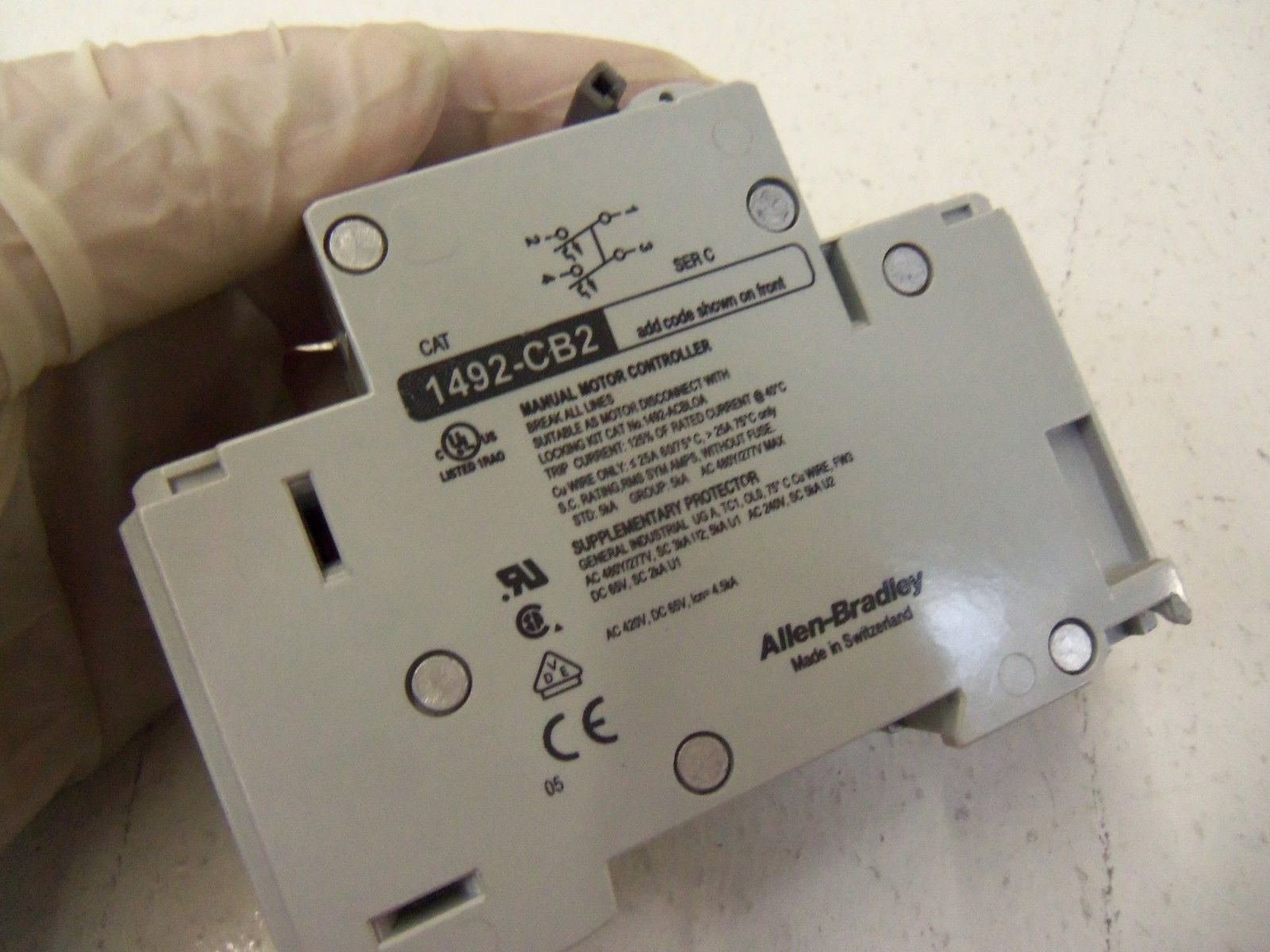 ALLEN BRADLEY 1492-CB2G250 SER. C CIRCUIT BREAKER 25A 7-1/2HP *USED*