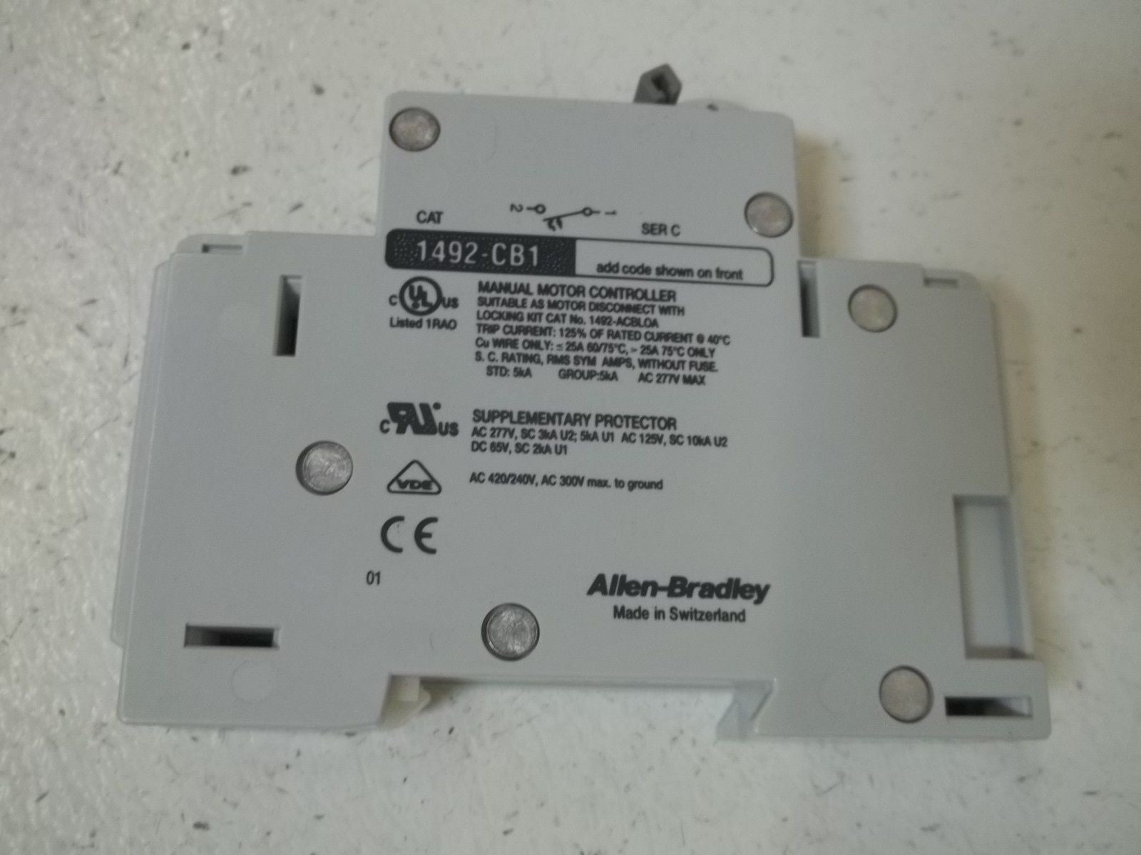 ALLEN BRADLEY 1492-CB1G050 SER. C CIRCUIT BREAKER 5A 1/2 HP *NEW IN BOX*