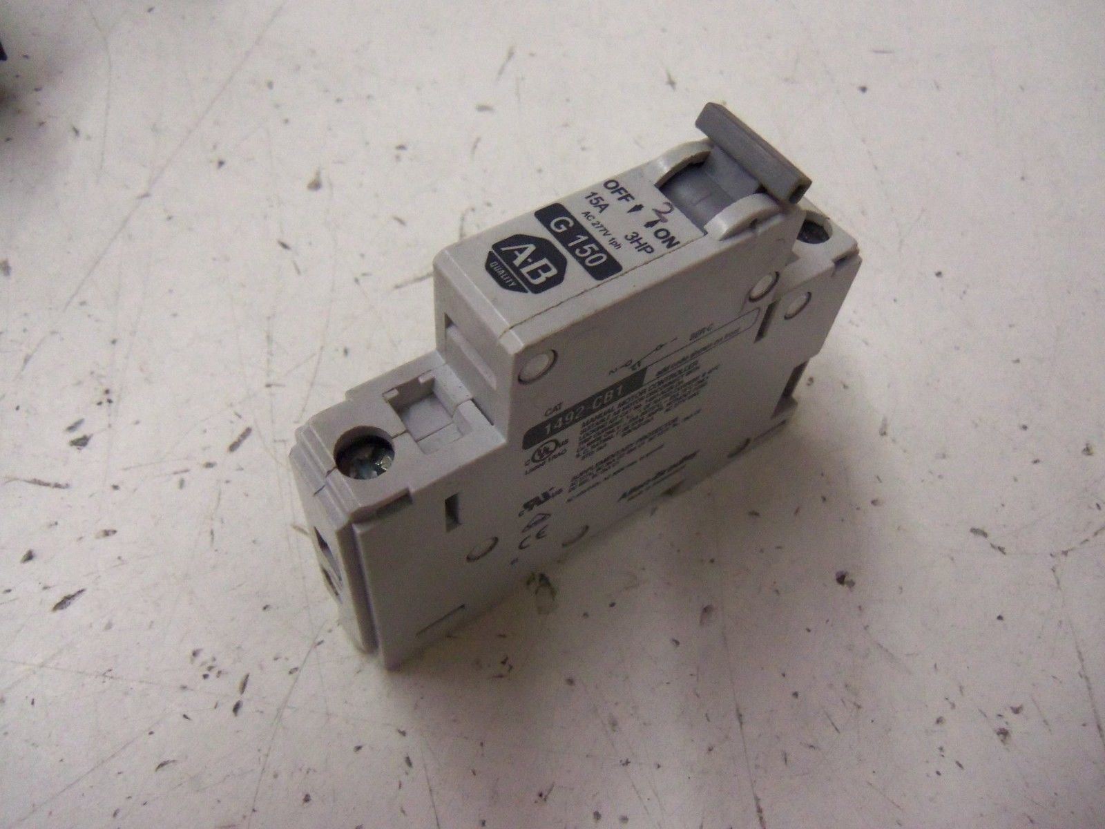 ALLEN BRADLEY 1492-CB1G150 SER. C CIRCUIT BREAKER 15A 3HP *USED*