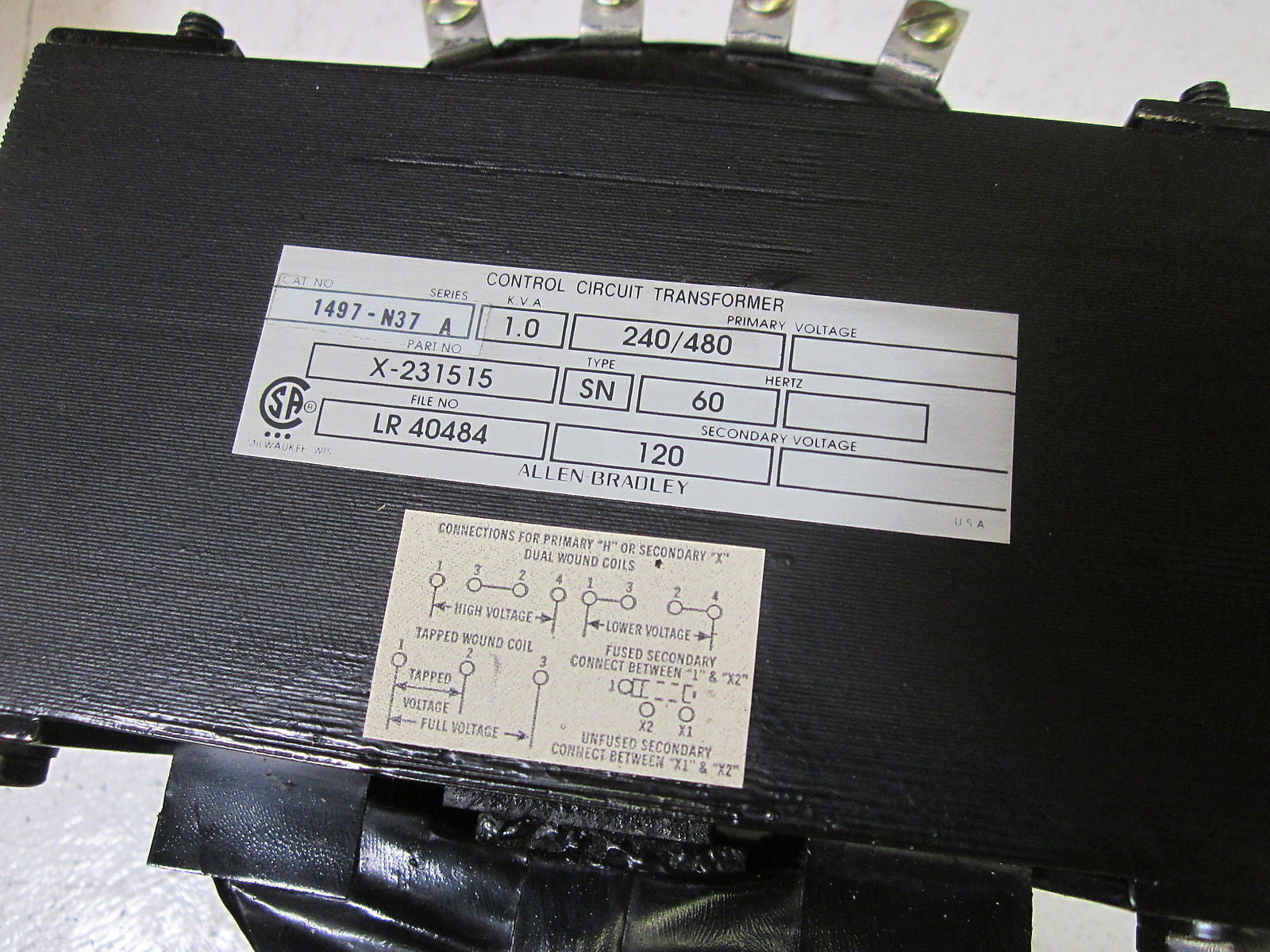 ALLEN BRADLEY 1497-N37 SER.A TRANSFORMER  240/480V *NEW IN BOX*