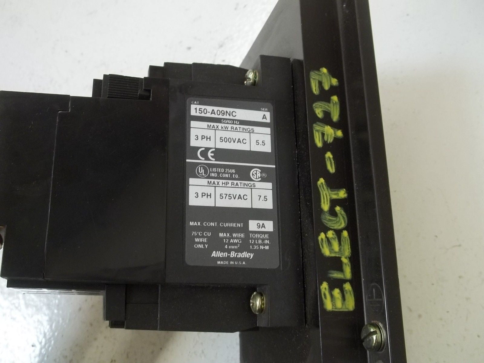 ALLEN BRADLEY 150-A09NC SER. A SMART MOTOR CONTROLLER *USED*