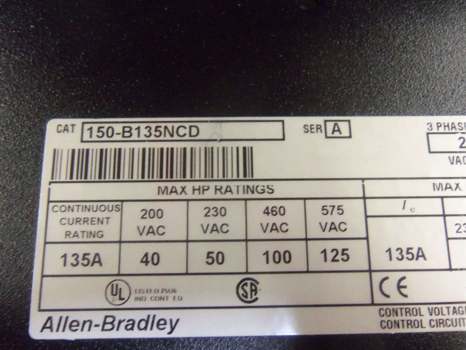Allen Bradley 150B135NCD NSFP ** GENUINE ** 150 B135NCD