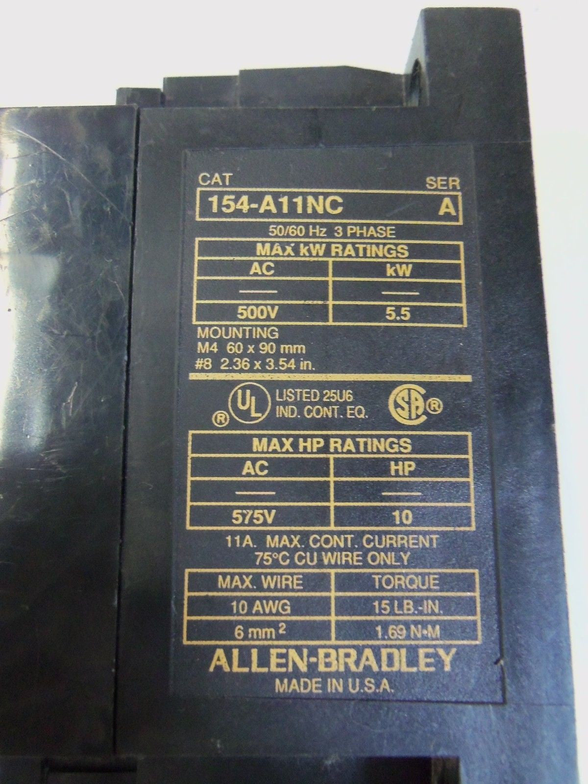 ALLEN BRADLEY 154-A11NC SERIES A *NEW NO BOX*