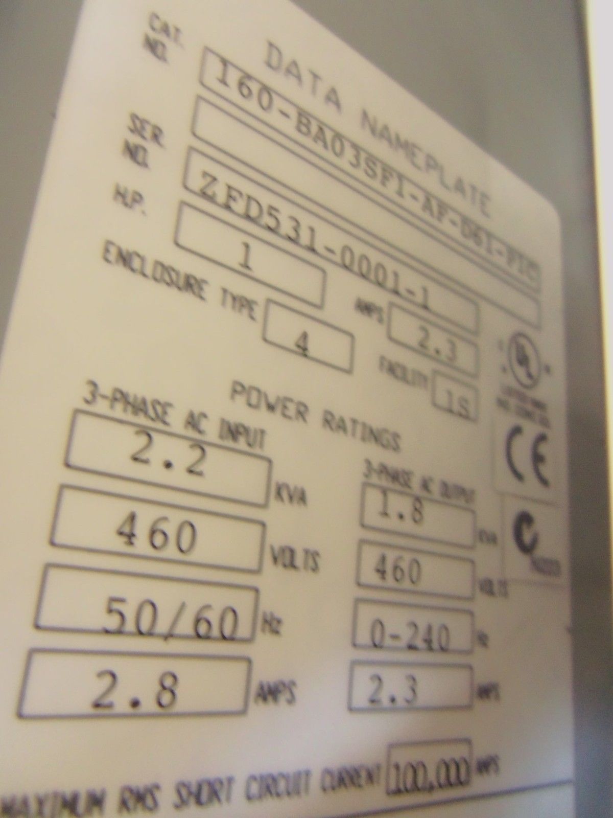 ALLEN BRADLEY 160-BA03SF1-AF-D61-P1C DRIVE ENCLOSURE *NEW NO BOX*