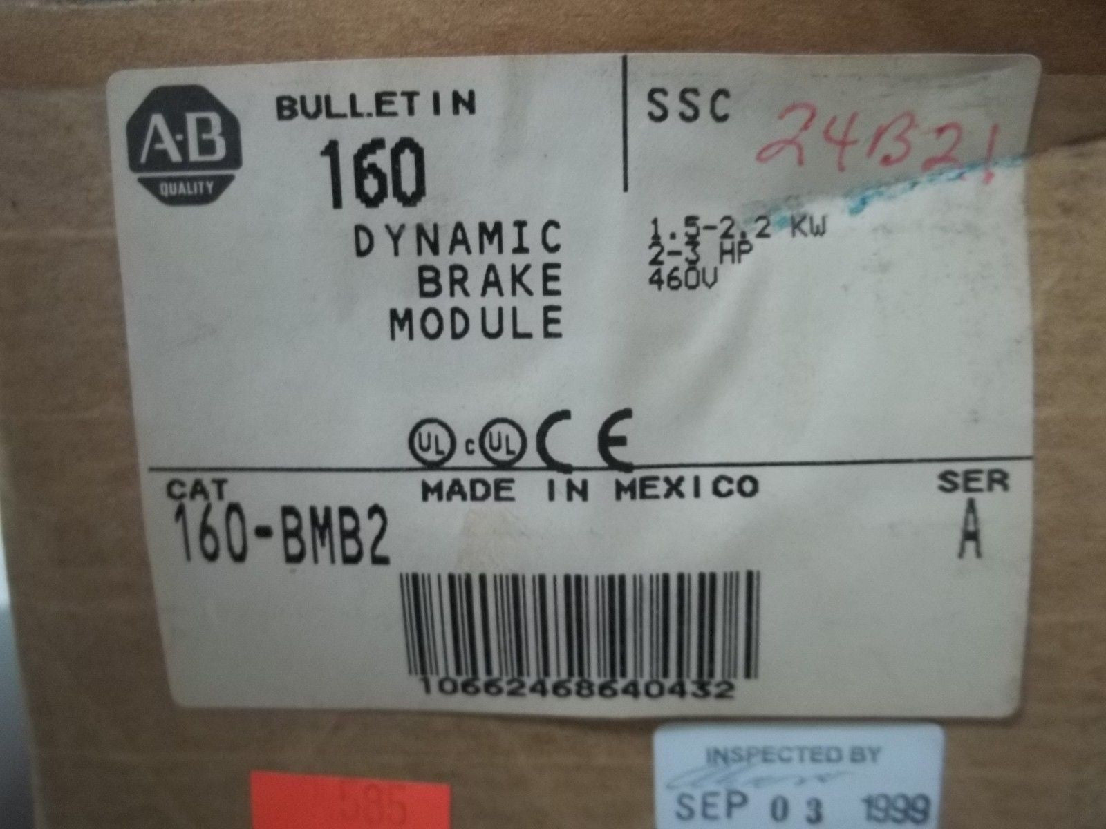 ALLEN BRADLEY 160-BMB2 SER. A DYNAMIC BRAKE MODULE *NEW IN BOX*