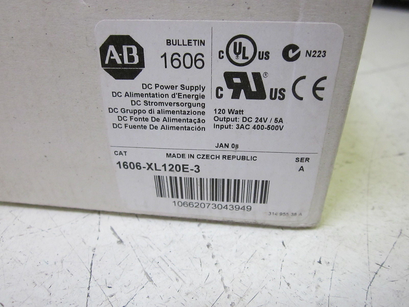 ALLEN BRADLEY 1606-XL120E-3 SER.A POWER SUPPLY *NEW IN BOX*