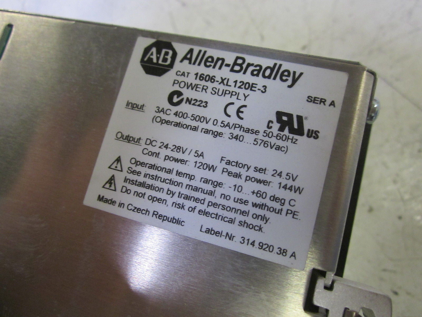 ALLEN BRADLEY 1606-XL120E-3 SER.A POWER SUPPLY *NEW IN BOX*